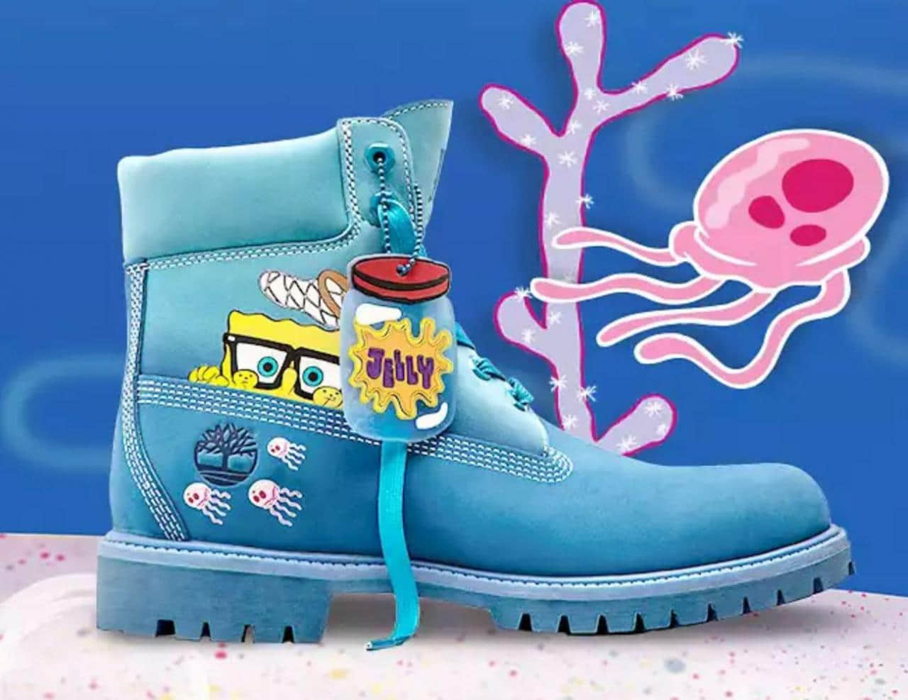 海绵宝宝和Timberland联名系列 经典六寸靴与美味蟹堡超级搭!-NICEGAY