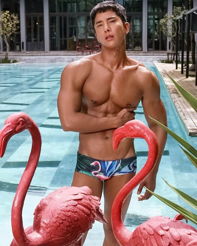 周一品肌肉|海滩热裤伸出长长大象鼻,肌肉大写性感让你全身湿透:SUN-NICEGAY