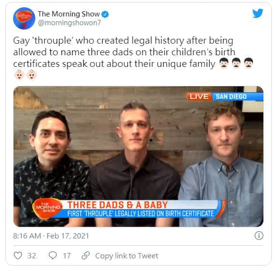 美国加州政府认证 两个娃儿三个爸合法成家!记者:孩子们怎么叫爸爸?-NICEGAY