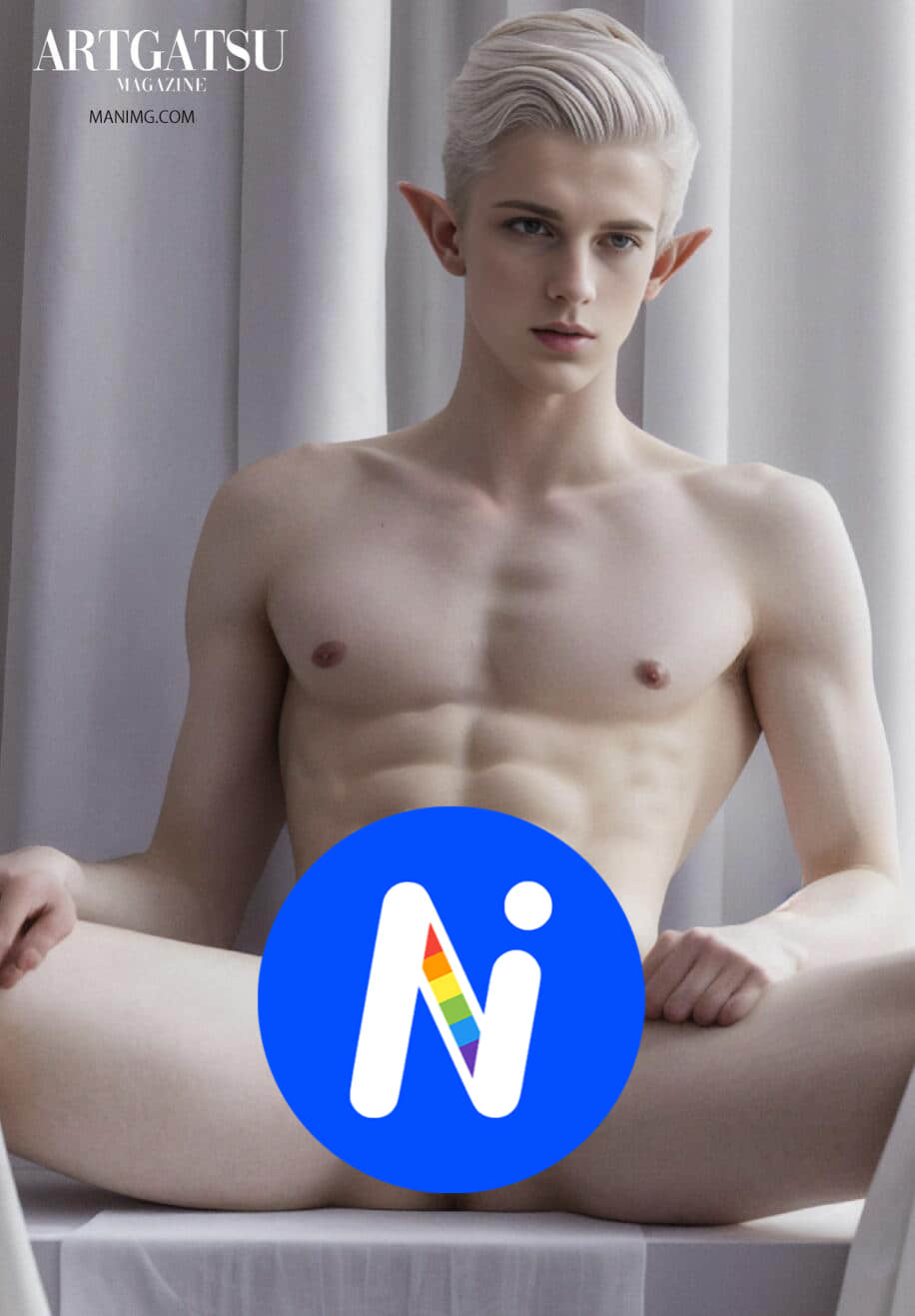 ART GATSU MAGAZINE Noo. 1 AI HUNK White Elf Naked Issue-NICEGAY