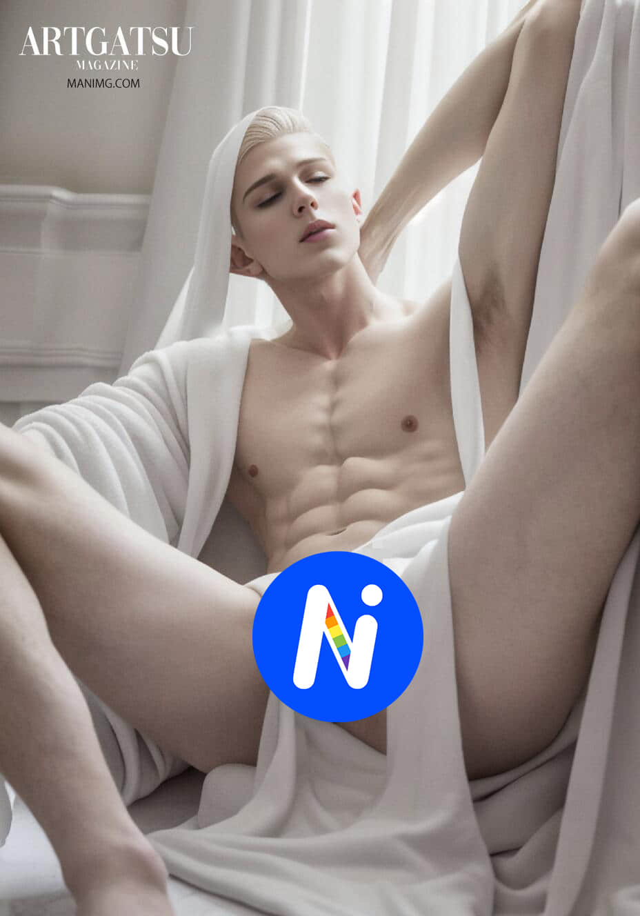 ART GATSU MAGAZINE Noo. 1 AI HUNK White Elf Naked Issue-NICEGAY